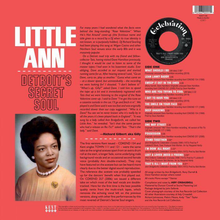 Soul　Secret　Detroit's　Ann　Little　LP