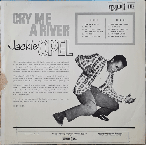 JACKIE OPEL - Cry Me A River - 2nd hand LP VG/VG