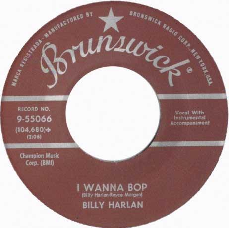 BILLY HARLAN - School House Rock / I Wanna Bop - 7inch
