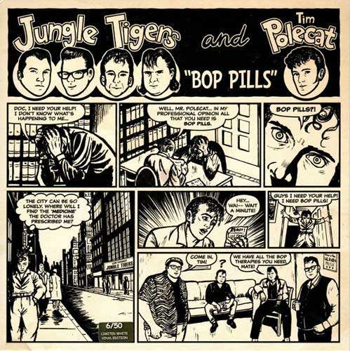TIM POLECAT & the JUNGLE TIGERS - Bop Pills - 7inch EP (white vinyl)
