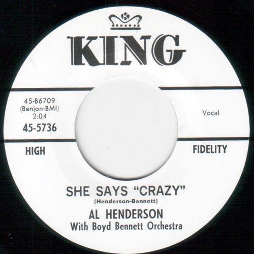 AL HENDERSON - SHE SAYS CRAZY // LAUGHING GIRL, CRYING BOY - 7" - Copasetic Mailorder