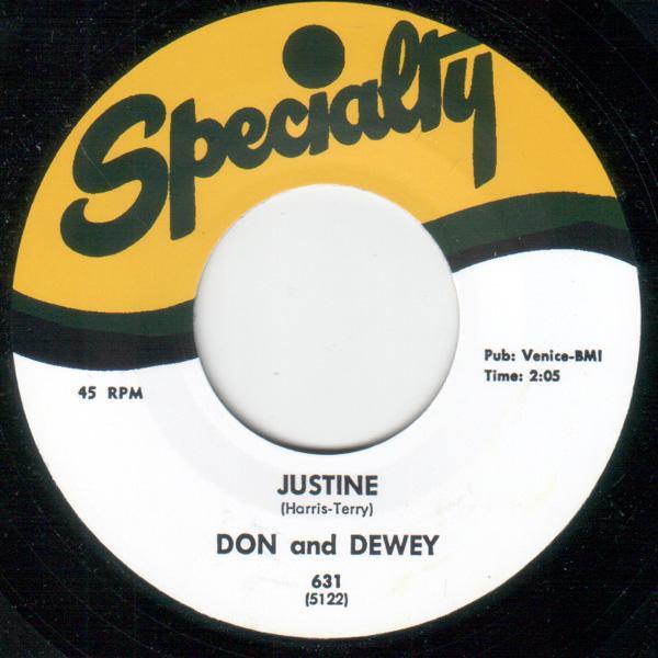 Don & Dewey - Justine // Bim Bam  - 7" - Copasetic Mailorder