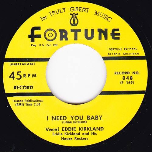Eddie Kirkland - I Need You Baby // I Must Have Done Somebody Wrong - 7" - Copasetic Mailorder