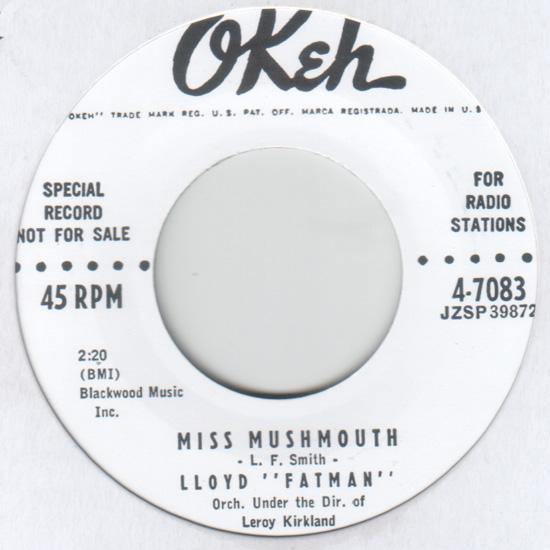 Lloyd Fatman - Miss Mushmouth // Good Gracious - 7" - Copasetic Mailorder