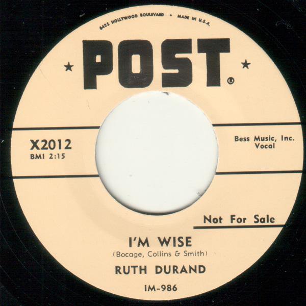 Ruth Durand - I'm Wise // Tin Can Alley - 7" - Copasetic Mailorder