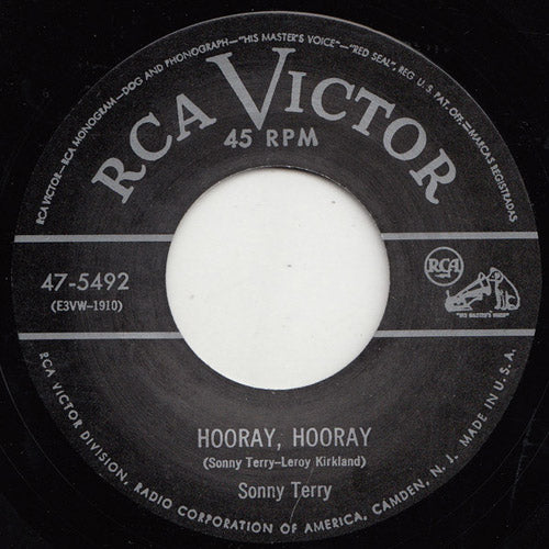 Sonny Terry - Hooray, Hooray // Hoopin & Jumpin' - 7"