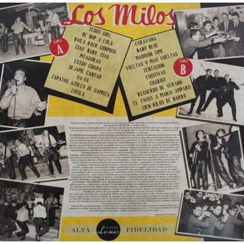 LOS MILOS - Discografía Completa - Rock And Roll En Español - LP backsleeve