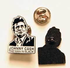 metal pin - JOHNNY CASH THE MAN IN BLACK