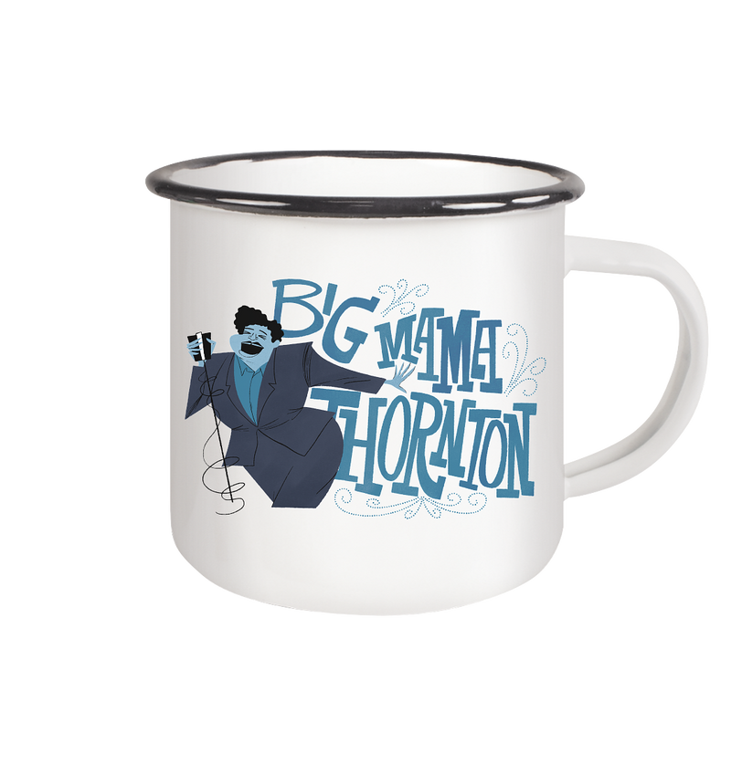 BIG MAMA THORNTON by Shawn Bracebridge - enamel cup - Emaille Tasse (Black)