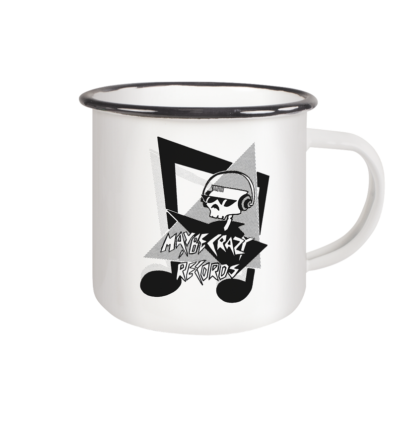 MAYBE CRAZY RECORDS LOGO - enamel cup - Emaille Tasse (Black)