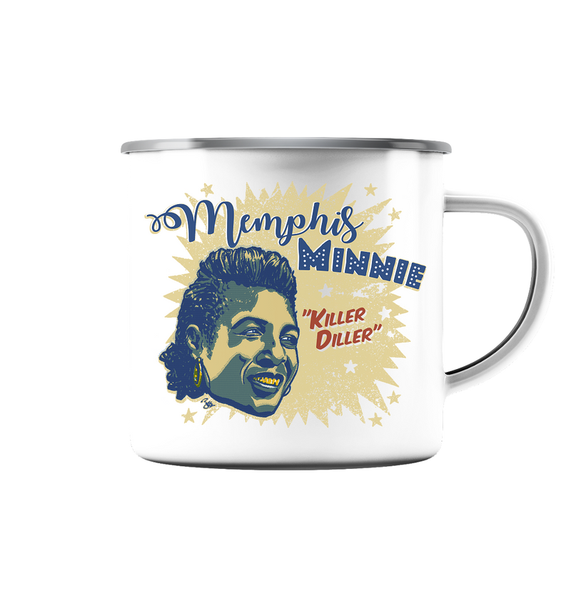 MEMPHIS MINNIE by Johnny Montezuma  - enamel cup - Emaille Tasse - Copasetic Mailorder