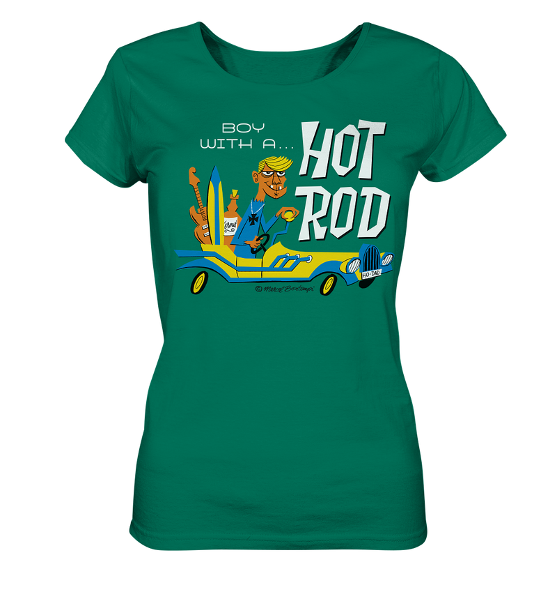 Boy with a Hot Rod by Marcel Bontempi - T-Shirt - Ladies Organic Shirt - Copasetic Mailorder