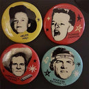 4x button set - HARMONICA FRANK - RONNIE DAWSON - HELLEN HALL - MARVIN RAINWATER