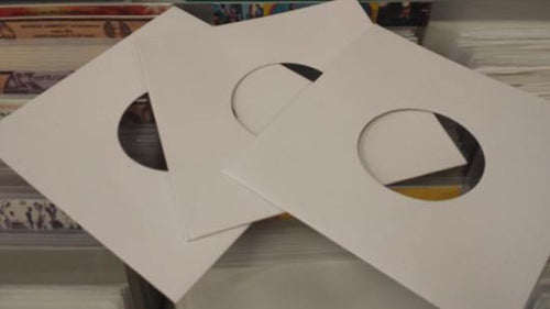 7 card record sleeves 7" white cardboard sleeve